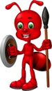 Funny Red Ant Cartoon Royalty Free Stock Photo