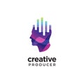 Digital Abstract logo for music creative music producer