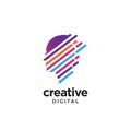 Modern trendy logo for digital creative business