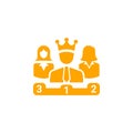 Award, business rank, success, team, winner, crown on head orange color icon Royalty Free Stock Photo