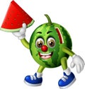 Funny Green Watermelon Cartoon