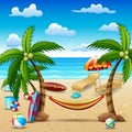 Summer holiday beach and coconut trees background