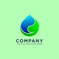 Water and Leaf Nature Icon Logo Template