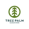 Cicrle Tree Palm Logo Design