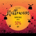 Halloween sale banners or party invitation background. Royalty Free Stock Photo