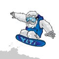 Yeti Snow Board Vector Illustration