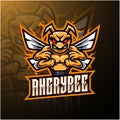 Angry bee mascot logo design Royalty Free Stock Photo