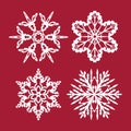 Snowflakes cutting templates collection. Template for Christmas cards, plywood cutting,