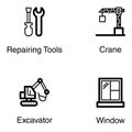 Construction Tools Line Icons Pack