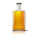 Blank square whiskey bottle isolated on white