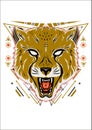 Cheetah head illustration fresh colour Royalty Free Stock Photo