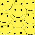 Happy smiles seamless pattern. Yellow emoji vector background. Smiles face texture template. Royalty Free Stock Photo