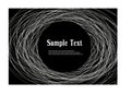 Vector pattern with circular gray lines, curves, black background for text-vector