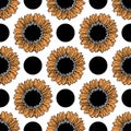 Sunflawer seamless pattern Royalty Free Stock Photo