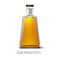 Blank triangle whiskey bottle isolated on white