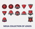 Basketball logos. America logo, Classic logo. Set of 12 basketball badges for your business. Modern design templates for your team