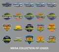 Car logos. Classic car logo. Set of 20 car badges for your business. Modern design templates for automotive Royalty Free Stock Photo