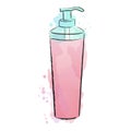 Watercolor skincare illustration. Cleanser or body lotion moisturiser