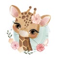 Cute Giraffe Portrait Royalty Free Stock Photo