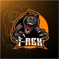 T-rex esport mascot logo design Royalty Free Stock Photo