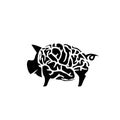 Piggy Brain Bank clip art logo.