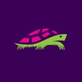 Turtle flat design clip art logo