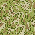 Green camouflage pattern background. Classic army clothing style. Digital masking camo.  Seamless military texture. Royalty Free Stock Photo