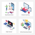 Distance Learning Isometric Icons Pack Royalty Free Stock Photo