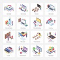 Online Education Isometric Icons Pack Royalty Free Stock Photo