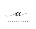 CC initial handwriting logo template vector.