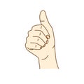 Close up of the hand showing thumbs up sign Royalty Free Stock Photo