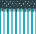 Cute star and moon on blue Vertical stripes wallpaper background vintage style illustration  vector Royalty Free Stock Photo