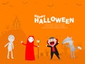 Happy Halloween Costume Party. Halloween cosplay. Template for advertising brochure. Happy Halloween party poster and theme design