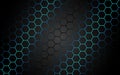 Abstract blue light hexagon line in grey modern luxury futuristic background vector