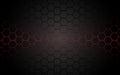 Abstract red light hexagon line in grey modern luxury futuristic background vector