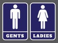 Ladies and Gents washroom sign Royalty Free Stock Photo