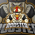 Angry Rooster mascot logo design