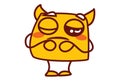Vector Cartoon Illustration Of Yellow Monster Royalty Free Stock Photo