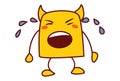 Vector Cartoon Illustration Of Yellow Monster Royalty Free Stock Photo