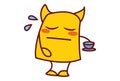 Vector Cartoon Illustration Of Yellow Monster Royalty Free Stock Photo