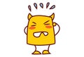 Vector Cartoon Illustration Of Yellow Monster Royalty Free Stock Photo