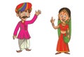 Cartoon Illustration Of Gujarati Couple