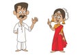 Cartoon Illustration Of Andhra Pradesh Couple