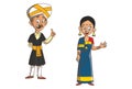 Cartoon Illustration Of Karnataka Couple