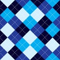 Argyle Pattern Blue. Argyle Plaid Pattern. Royalty Free Stock Photo