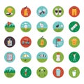 Golf Course Flat Icons Royalty Free Stock Photo