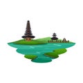 Bali Indonesia Ancient Temple and Island Landscape