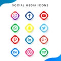 Set of Various Social Media Icons