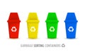 Colorful garbage bins