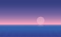 Sunset ocean waves futuristic background